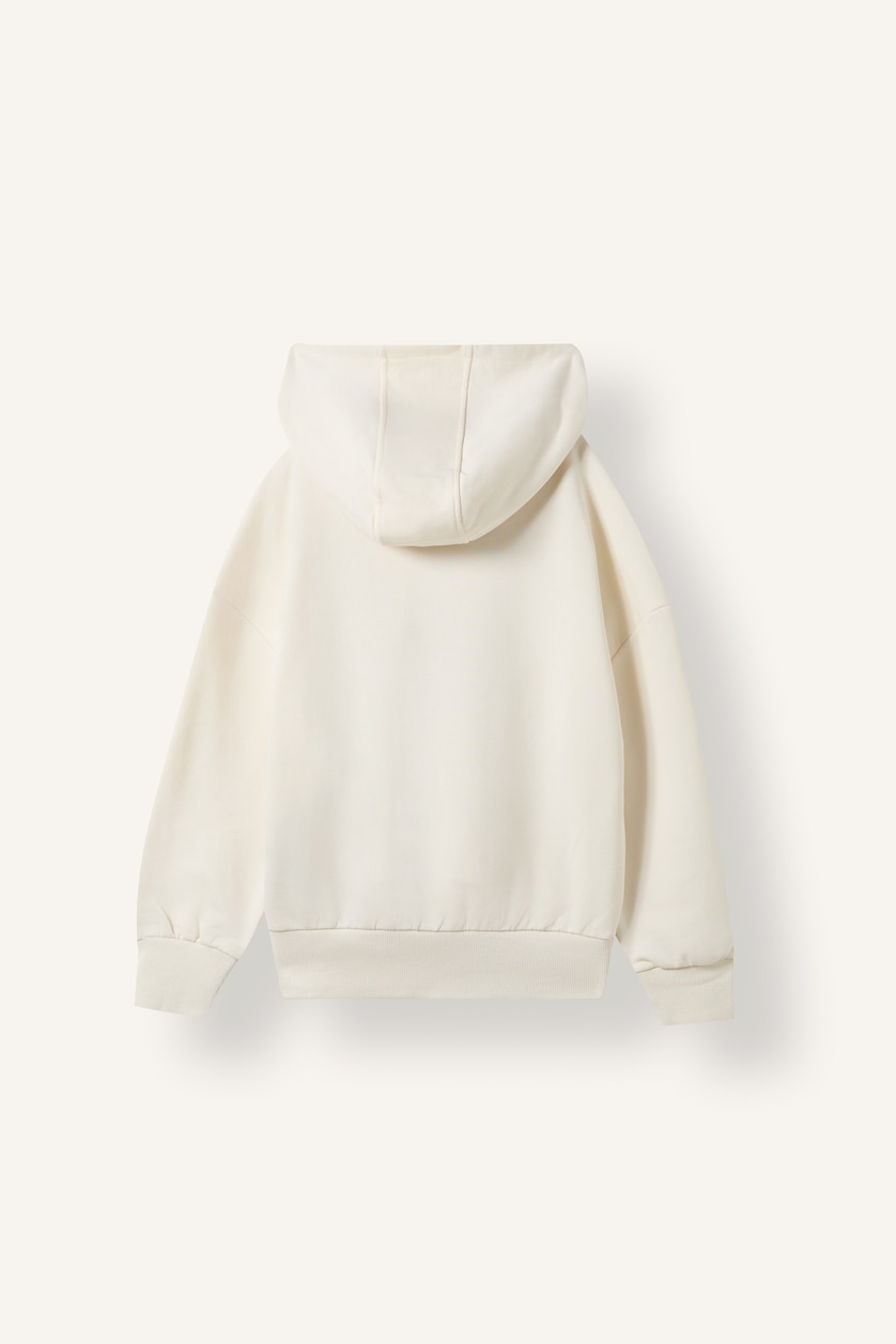 Kız Çocuk - Genç Kız Ekru Oversize Ayıcık Baskılı Sweatshirt Kız Çocuk