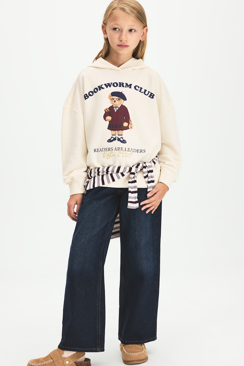 Девочки и подростки Бежевый Худи Oversize