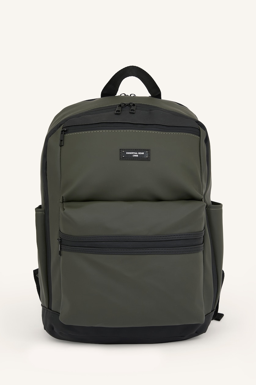 رجال كاكي Faux Leather Backpack