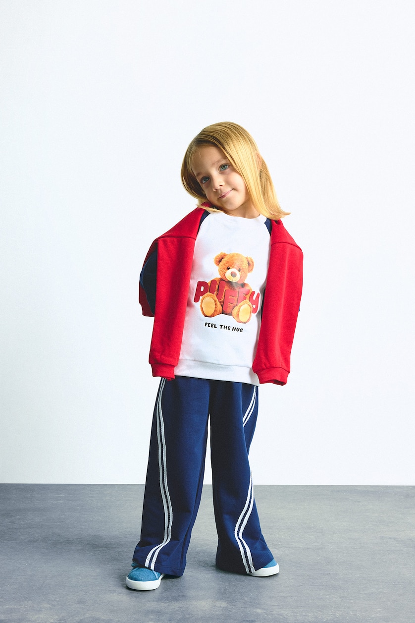 Kız Bebek Lacivert %100 Pamuk Regular Fit Ayıcıklı 2'li Takım Kız Bebek