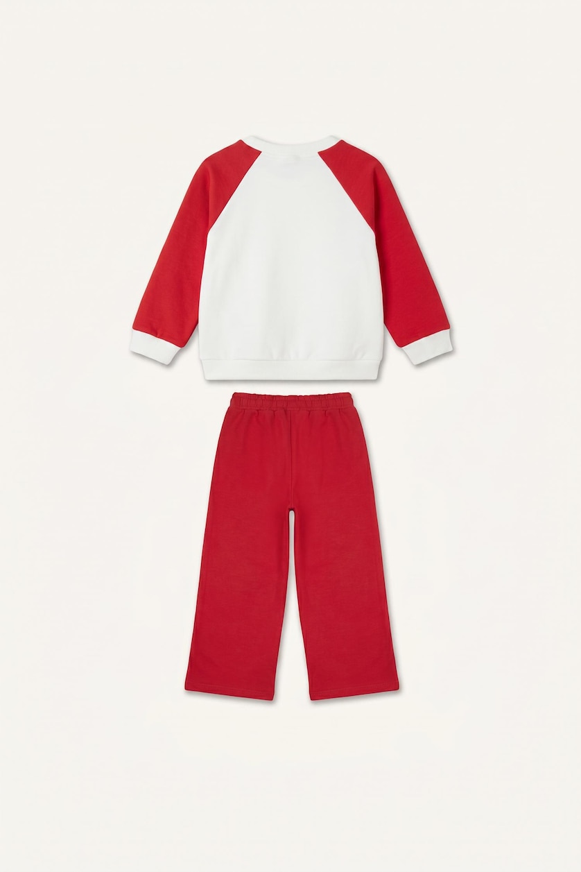 طفلة صغيرة أحمر Baby Girl Regular Fit Sweatshirt and Sweatpants Set