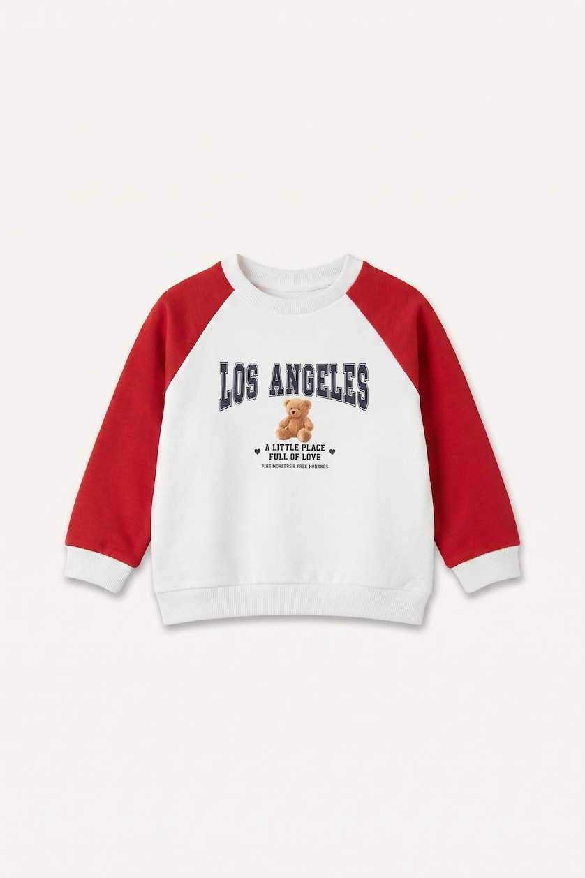 طفلة صغيرة أحمر Baby Girl Regular Fit Sweatshirt and Sweatpants Set
