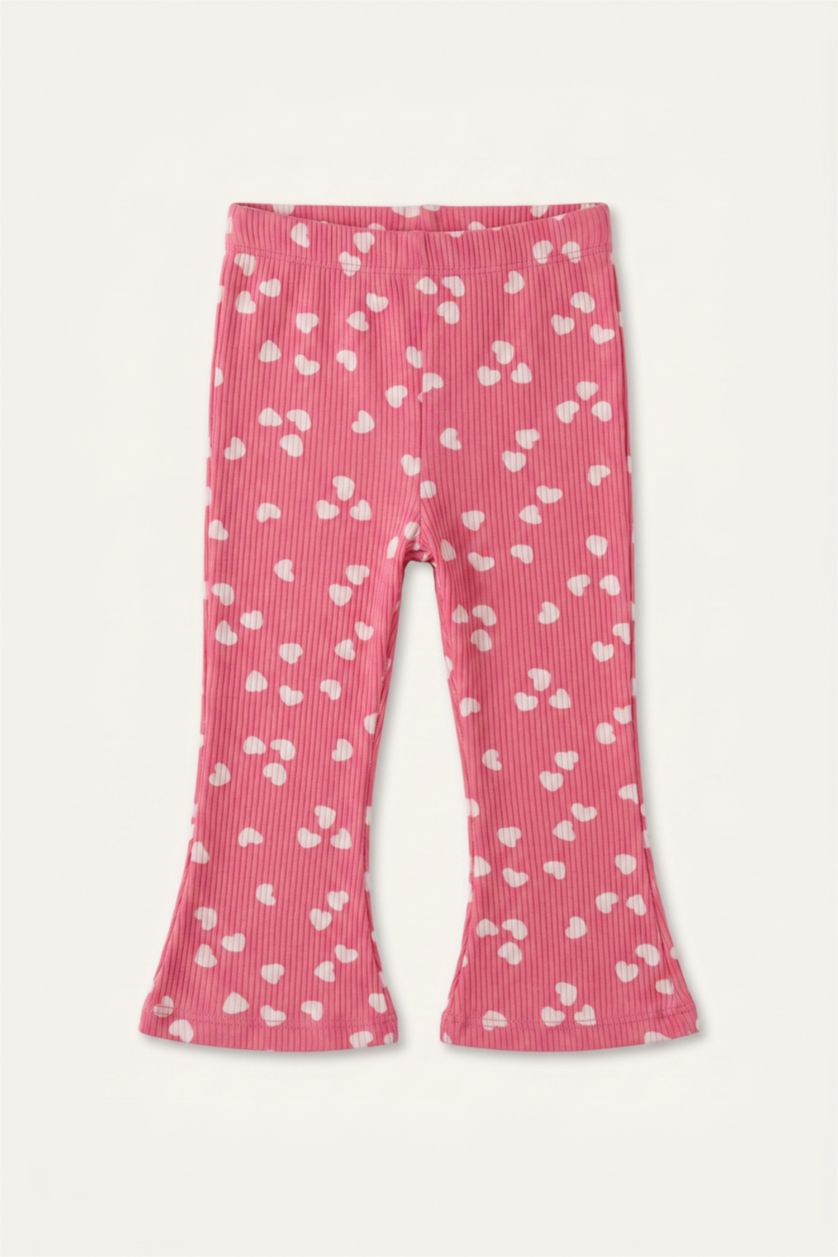 Baby Girls Light Coral 2 piece Regular Fit Crew Neck Flower Set