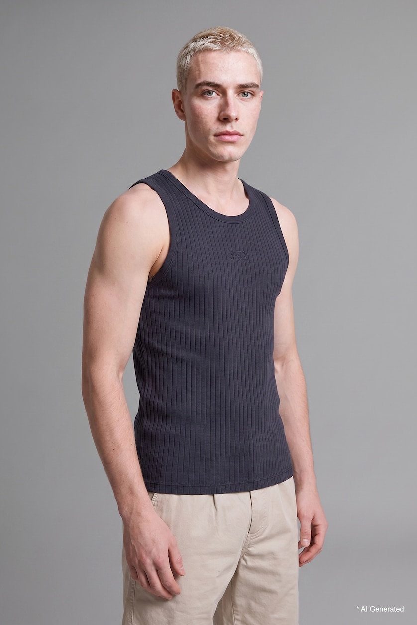 Erkek Lacivert Regular Fit Fitilli Atlet