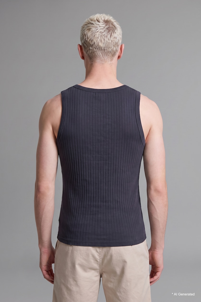 Erkek Lacivert Regular Fit Fitilli Atlet