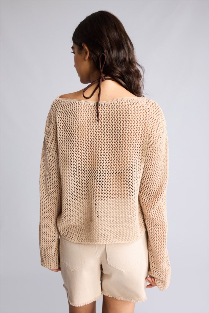 Women Beige Regular Fit Knitwear Pullover
