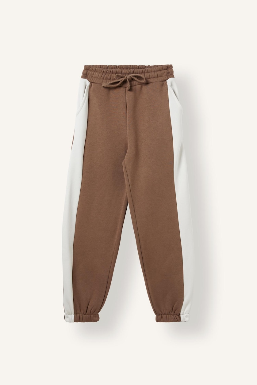 Young Boys - Teen Boys Light Brown 2 piece Oversize Fit Crew Neck Slogan Set