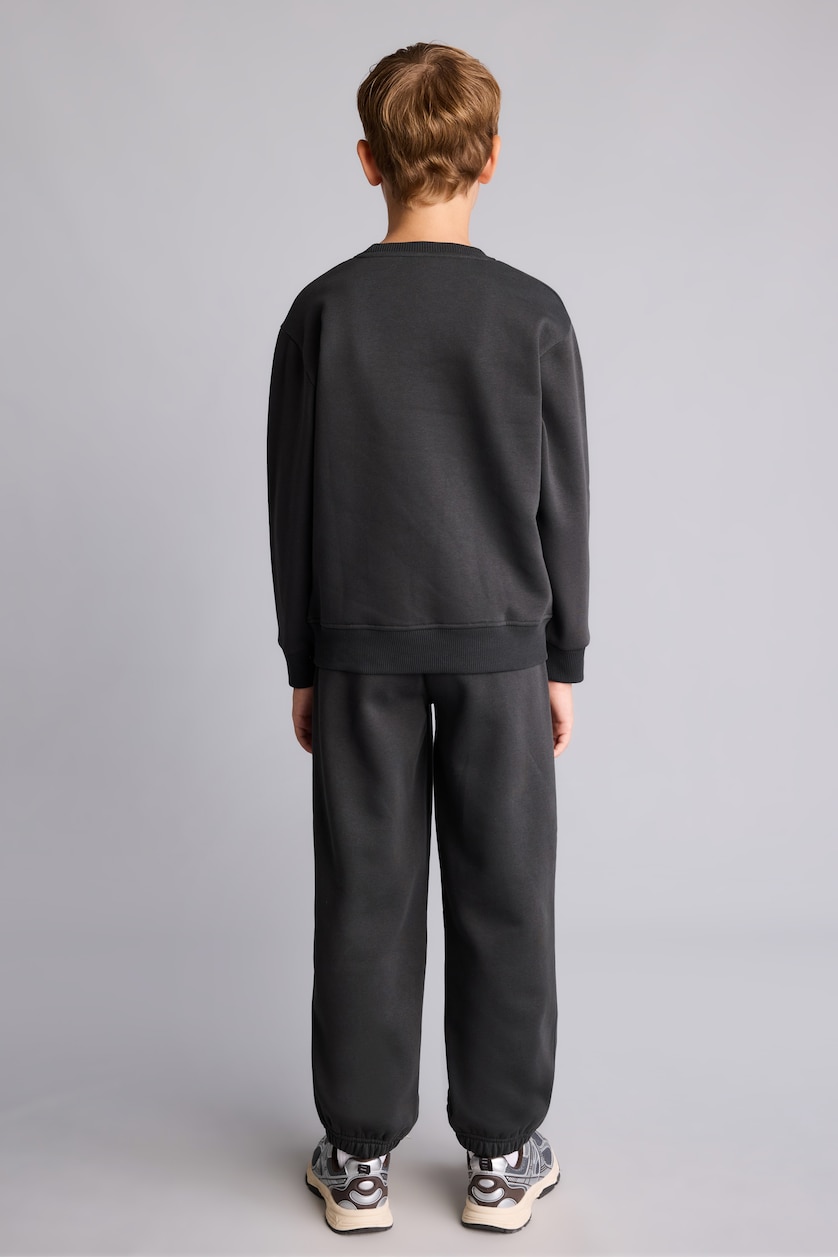 BOYS & TEENS Anthracite طقم قماش سميك قصة عادية