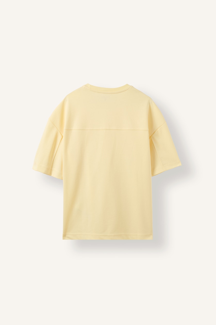 Men Light Yellow Boxy Fit Short Sleeve T-Shirt
