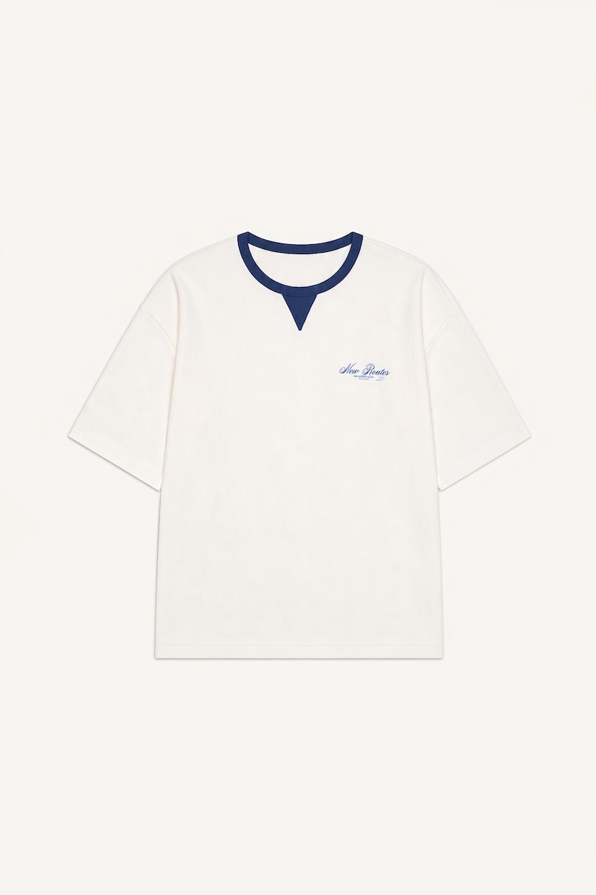 MAN Sax 100% Cotton Boxy Fit Blue Short Sleeve Crew Neck T-Shirt