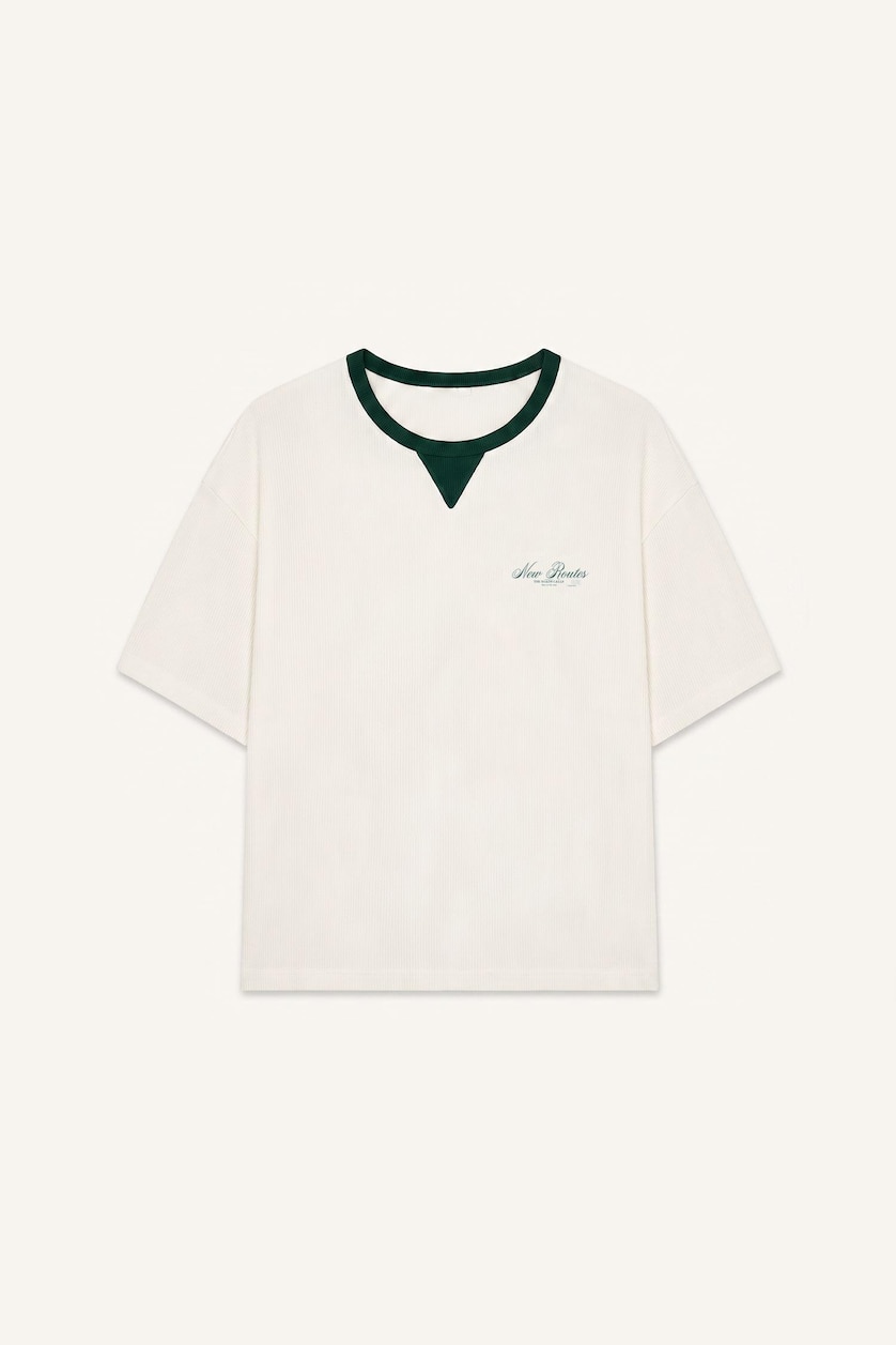 Men Dark Green Boxy Fit Short Sleeve T-Shirt