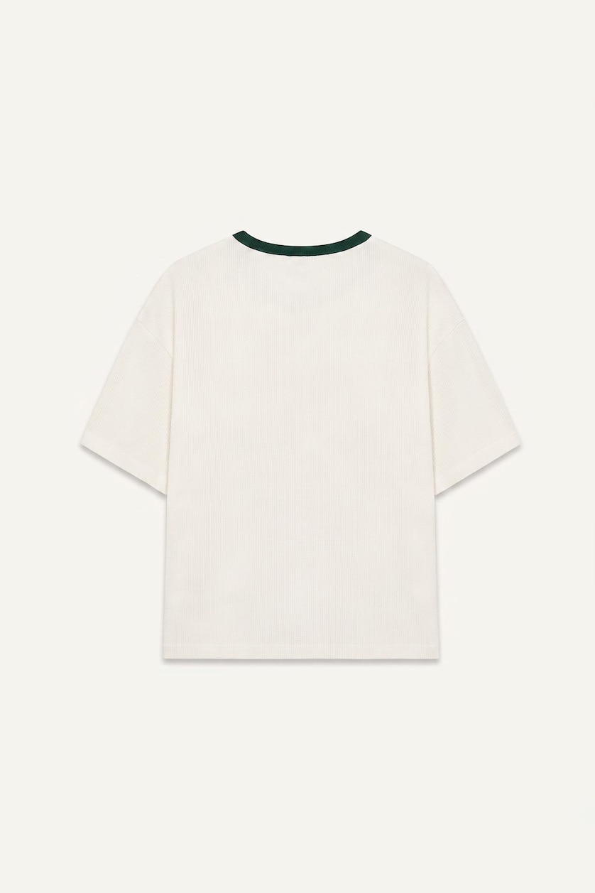 Men Dark Green Boxy Fit Short Sleeve T-Shirt