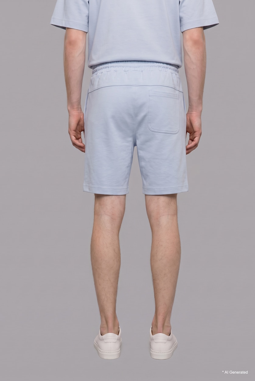MAN Light Blue Relax Fit Elastic Waist Shorts
