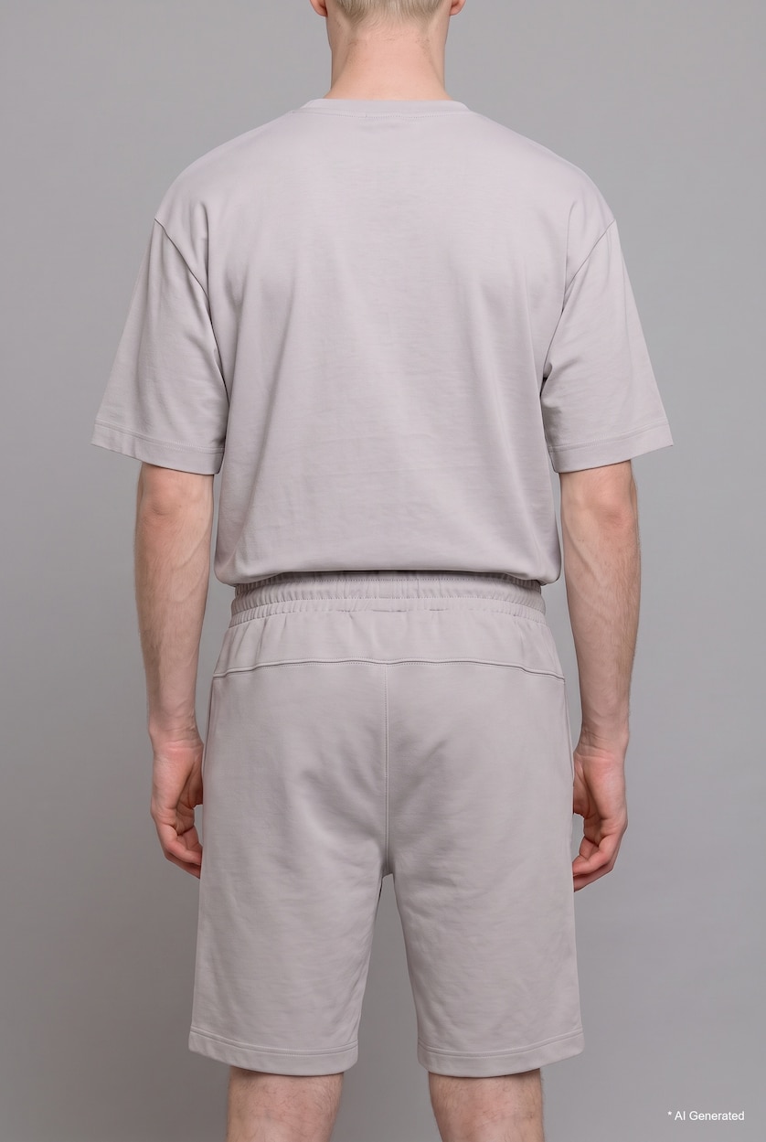 Man Light Grey Relax Fit Shorts
