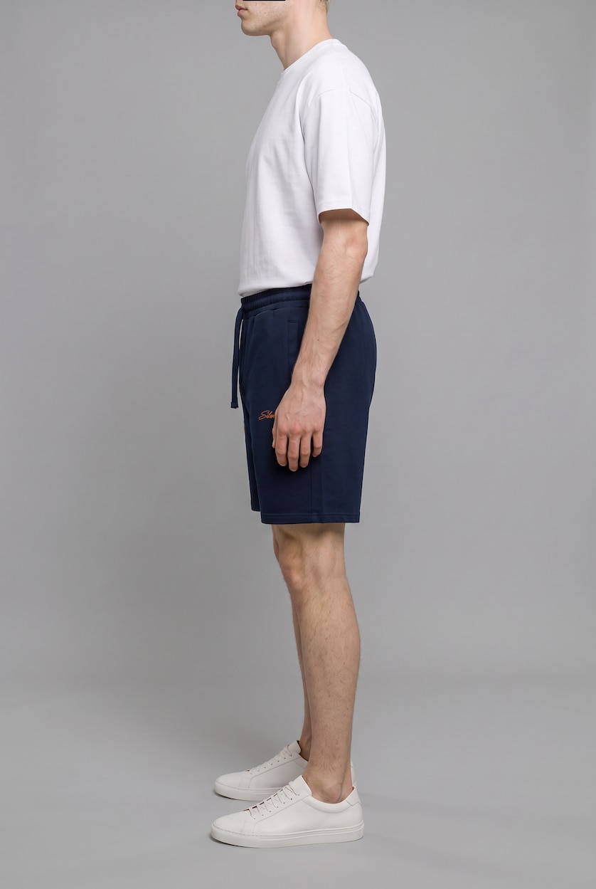 Men NAVY Relaxed Fit Elastic Waist Shorts