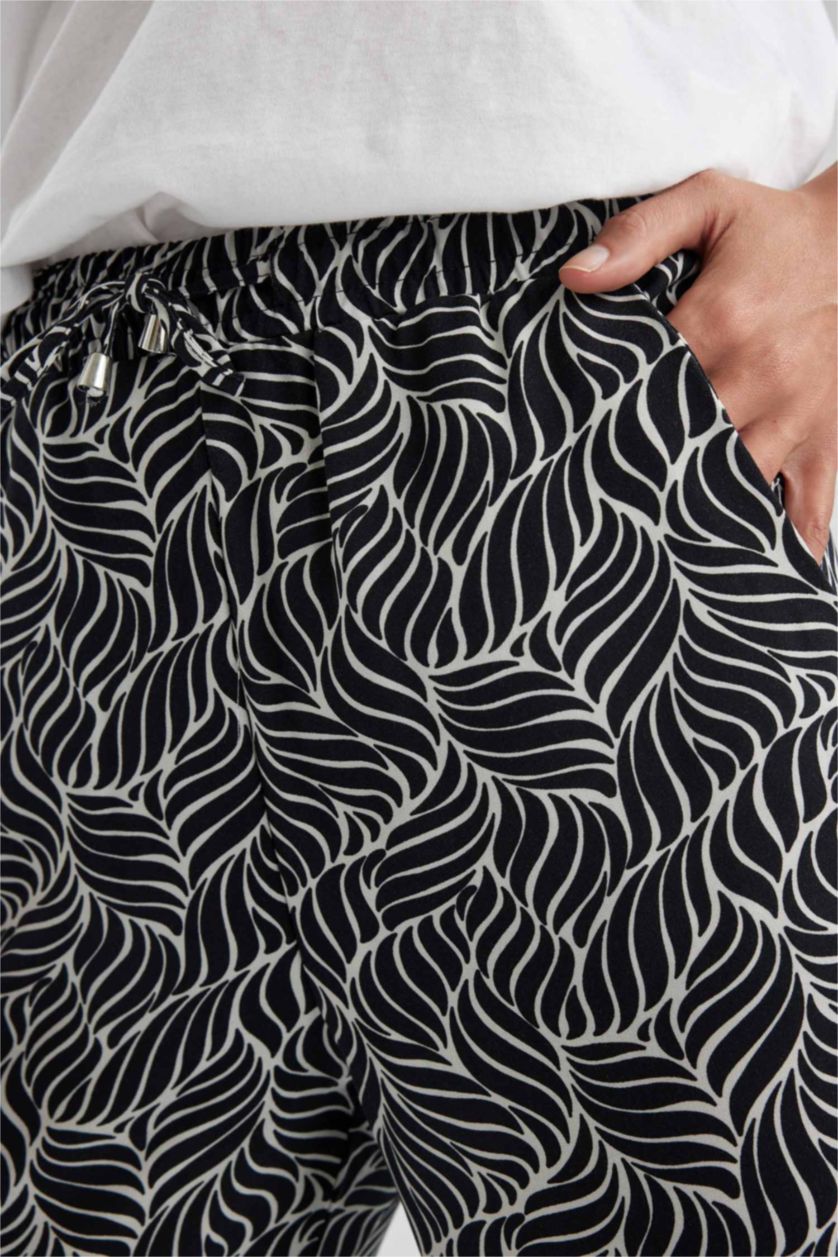 FEMME Noir Pantalon Viscose Avec Poches