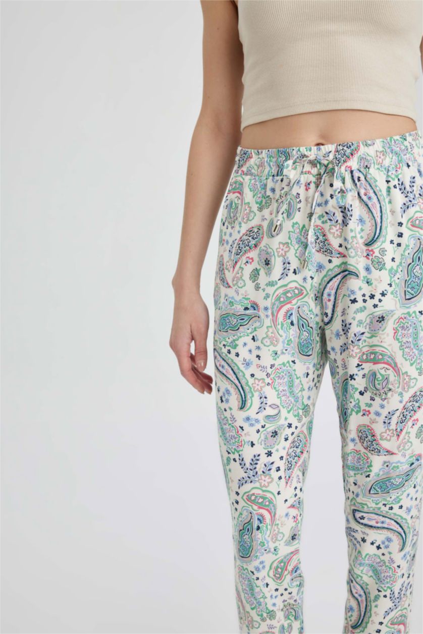 FEMME Écru Pantalons Viscose Taille haute à poches Harem