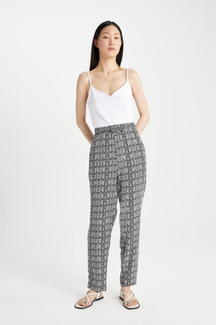 WOMAN Black High Waist Harem Trousers