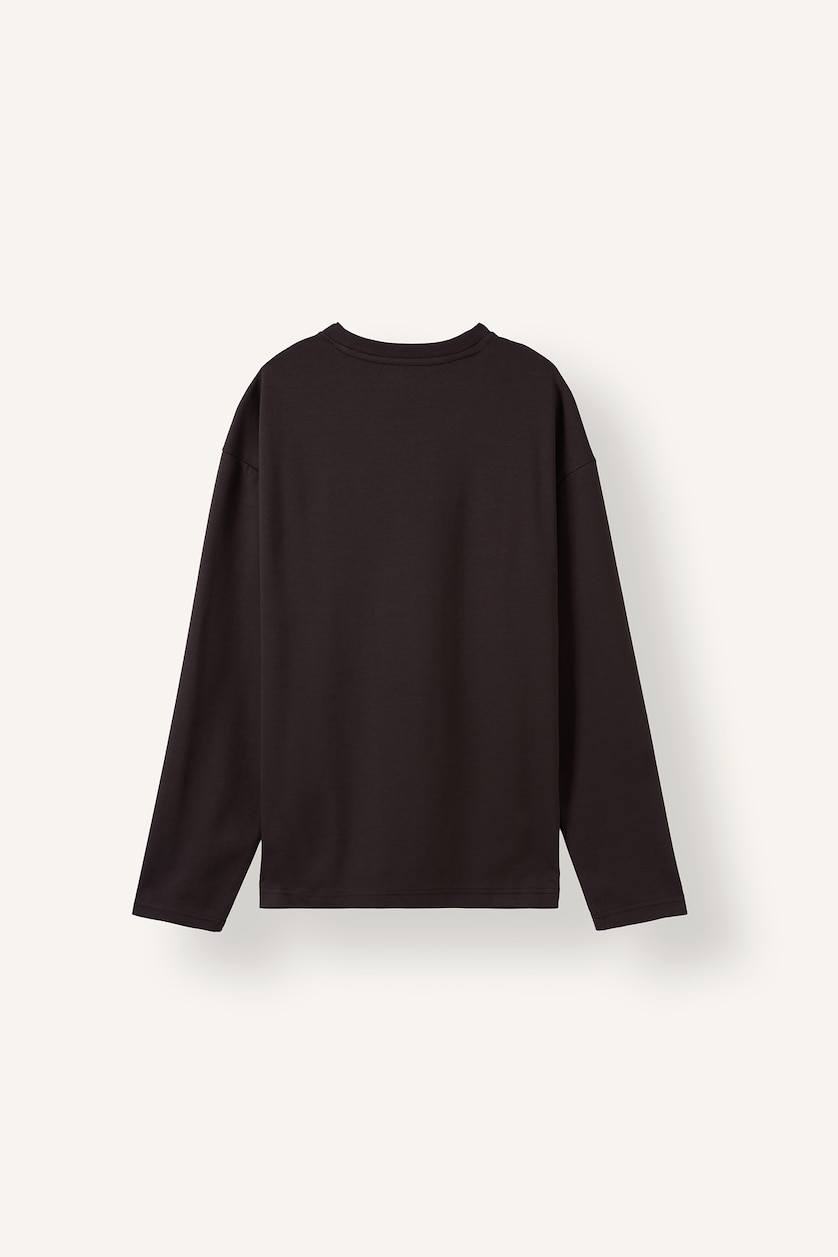 Men Brown Boxy Fit Long Sleeve T-Shirt