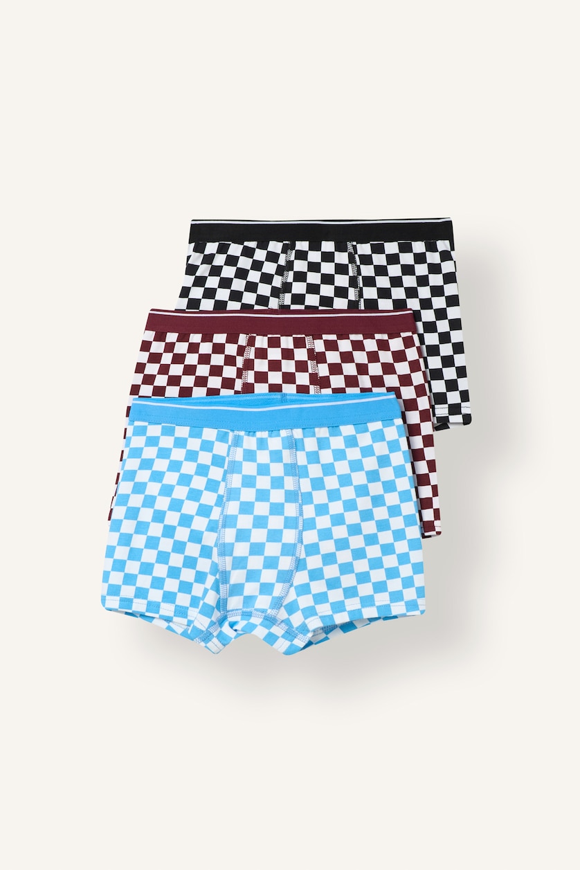 Young Boys - Teen Boys Blue Boy 3 piece Plaid Boxer