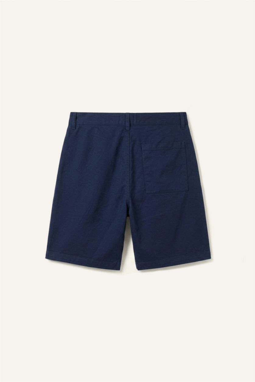 Erkek Lacivert Relaxed Fit Bermuda Şort