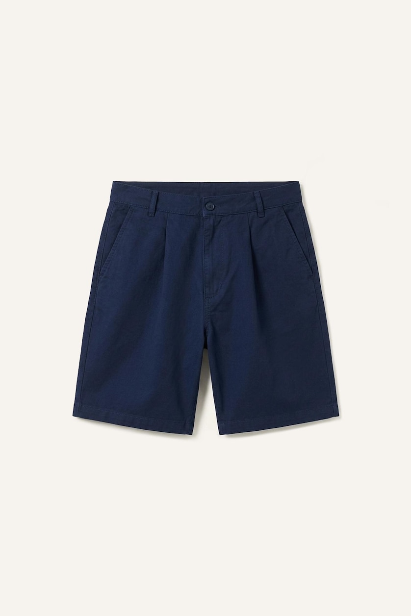 Erkek Lacivert %100 Pamuk Relaxed Fit Bermuda Şort
