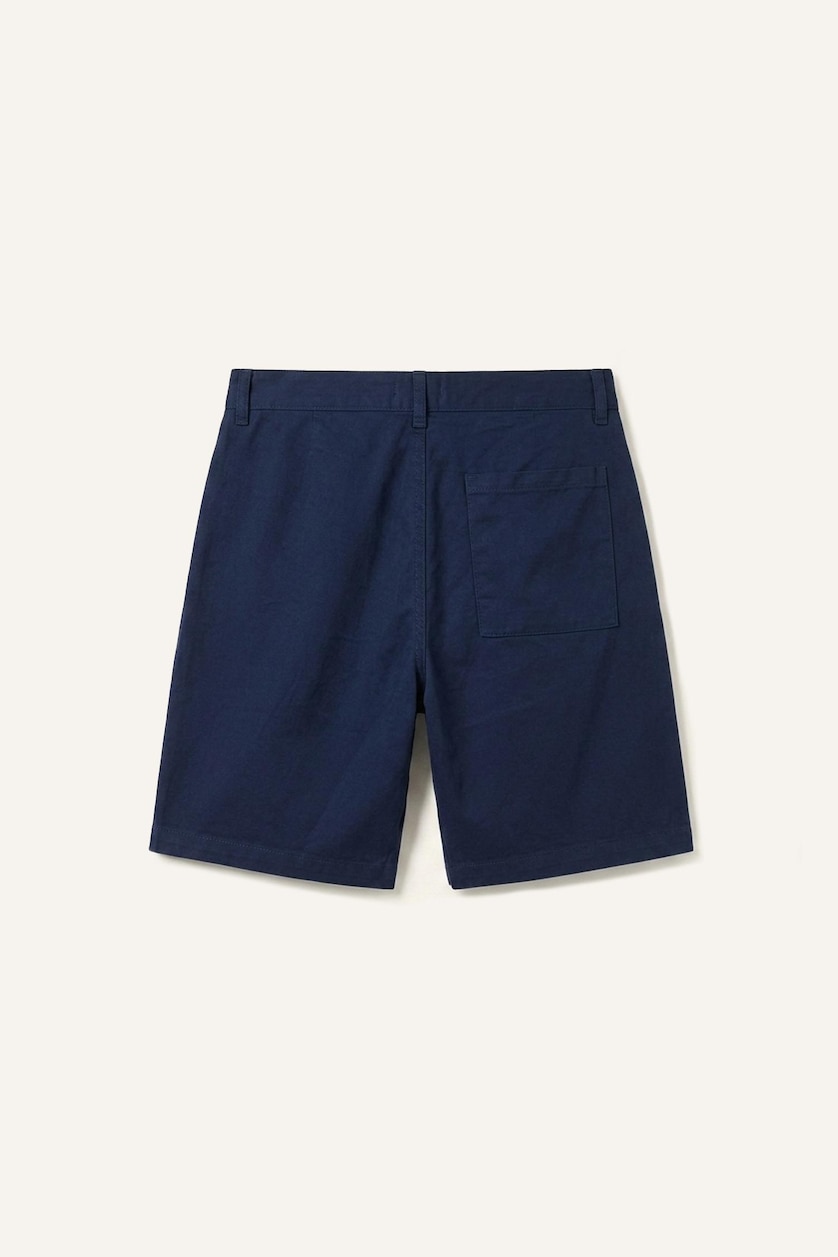 Erkek Lacivert %100 Pamuk Relaxed Fit Bermuda Şort