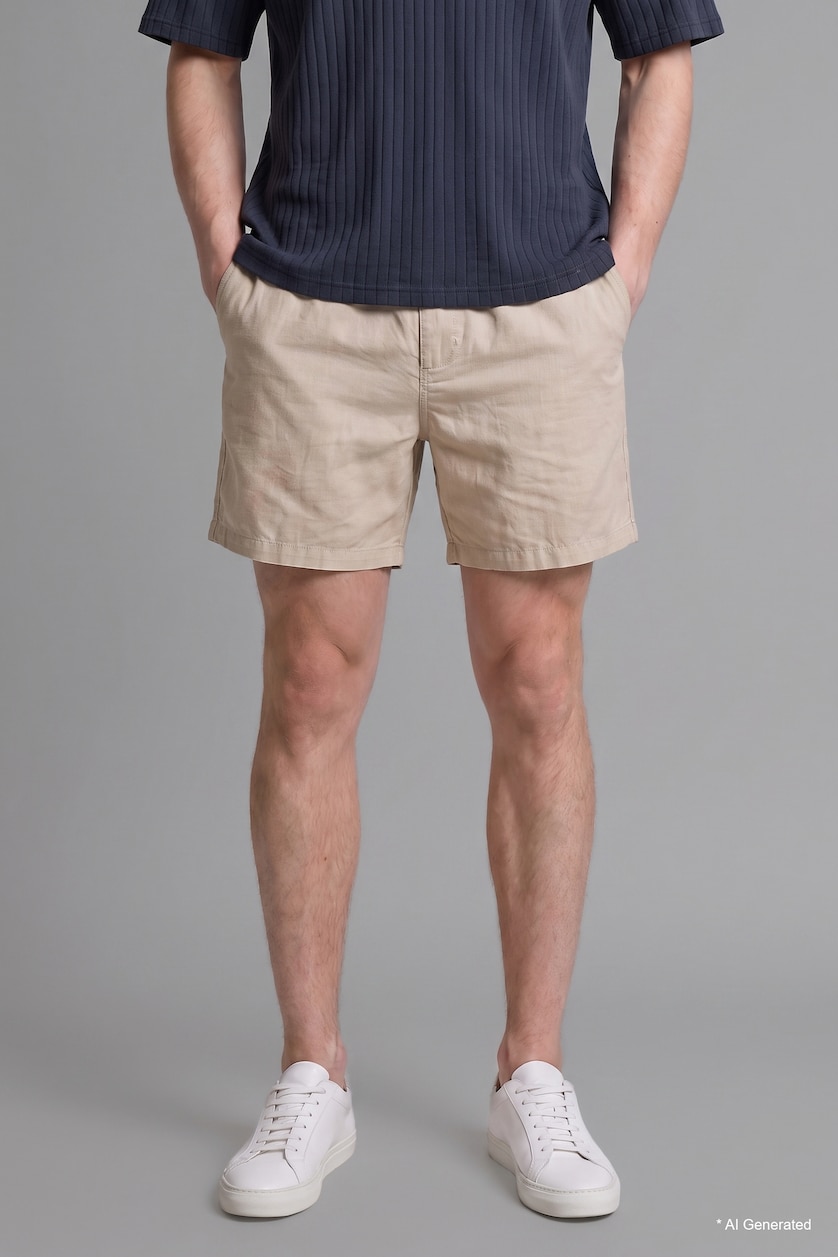 Erkek Kum %100 Pamuk Relaxed Fit Bermuda Şort