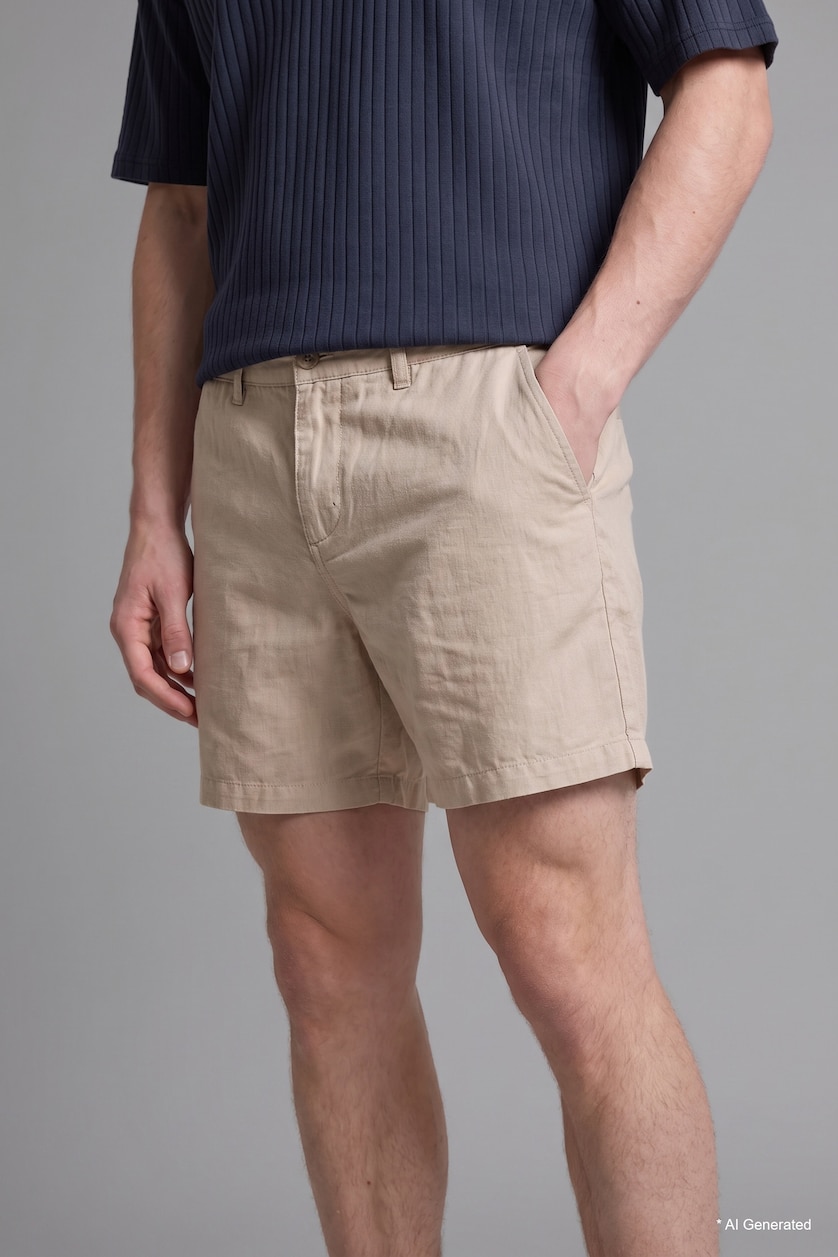 Erkek Kum %100 Pamuk Relaxed Fit Bermuda Şort