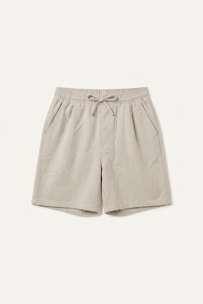 Erkek Kum %100 Pamuk Relaxed Fit Bermuda Şort
