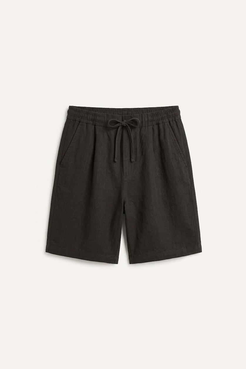 Erkek Kahve %100 Pamuk Relaxed Fit Bermuda Şort
