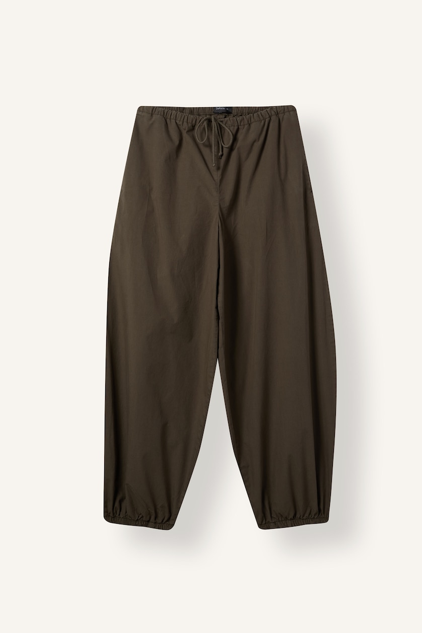 Women Khaki Normal Waist Balloon Fit Trousers