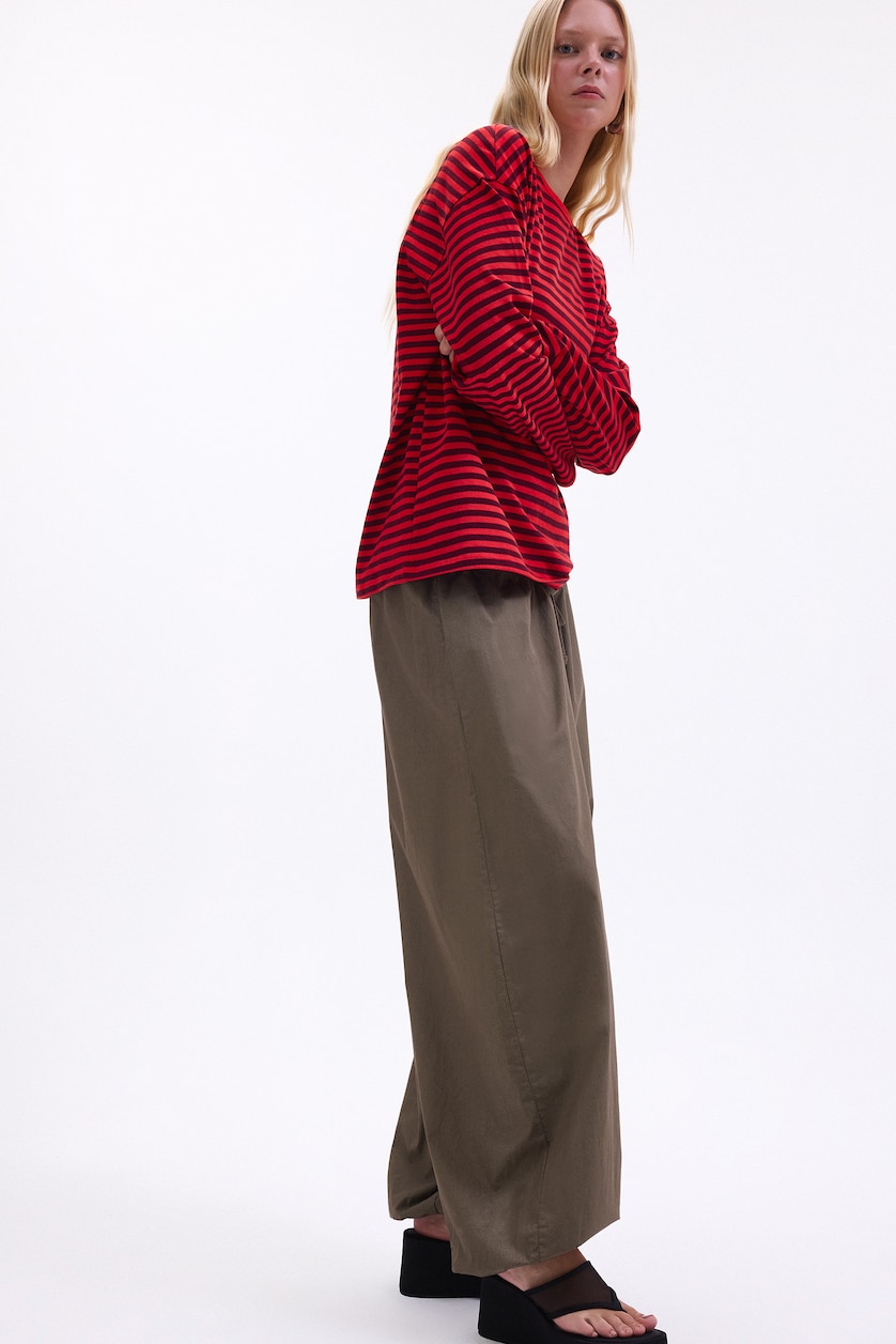 WOMAN Khaki Woman Balloon Fit 100% Cotton Poplin Pocket Jogger Trousers