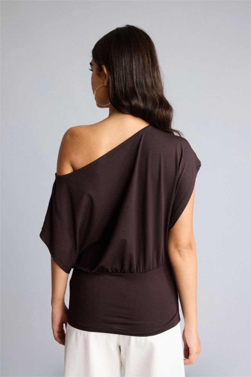 Women Brown Regular Fit Short Sleeve T-Shirt