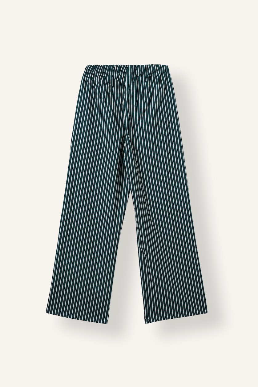 Erkek Çocuk - Genç Erkek Ekru 2'li Pijama Takımı Baskılı Çizgili Erkek Çocuk