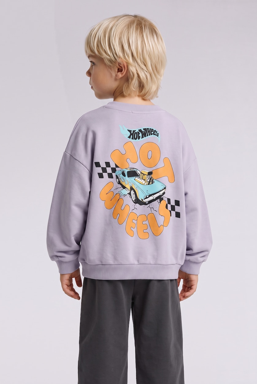 Baby Boys Light Lilac 2 piece Regular Fit Crew Neck Hot Wheels Licensed Set