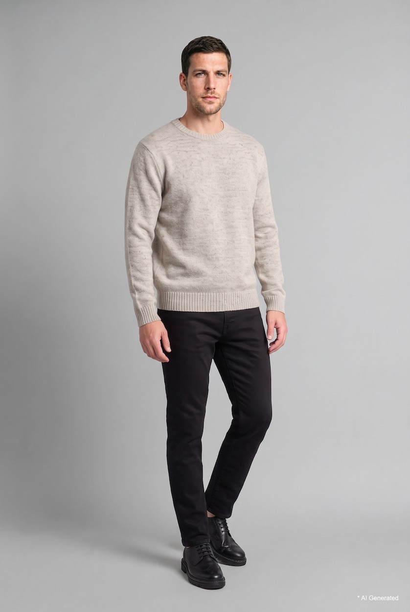 Men Sand Standard Fit Knitwear Pullover