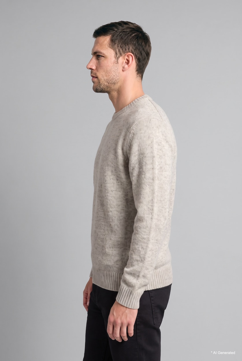 Men Sand Standard Fit Knitwear Pullover