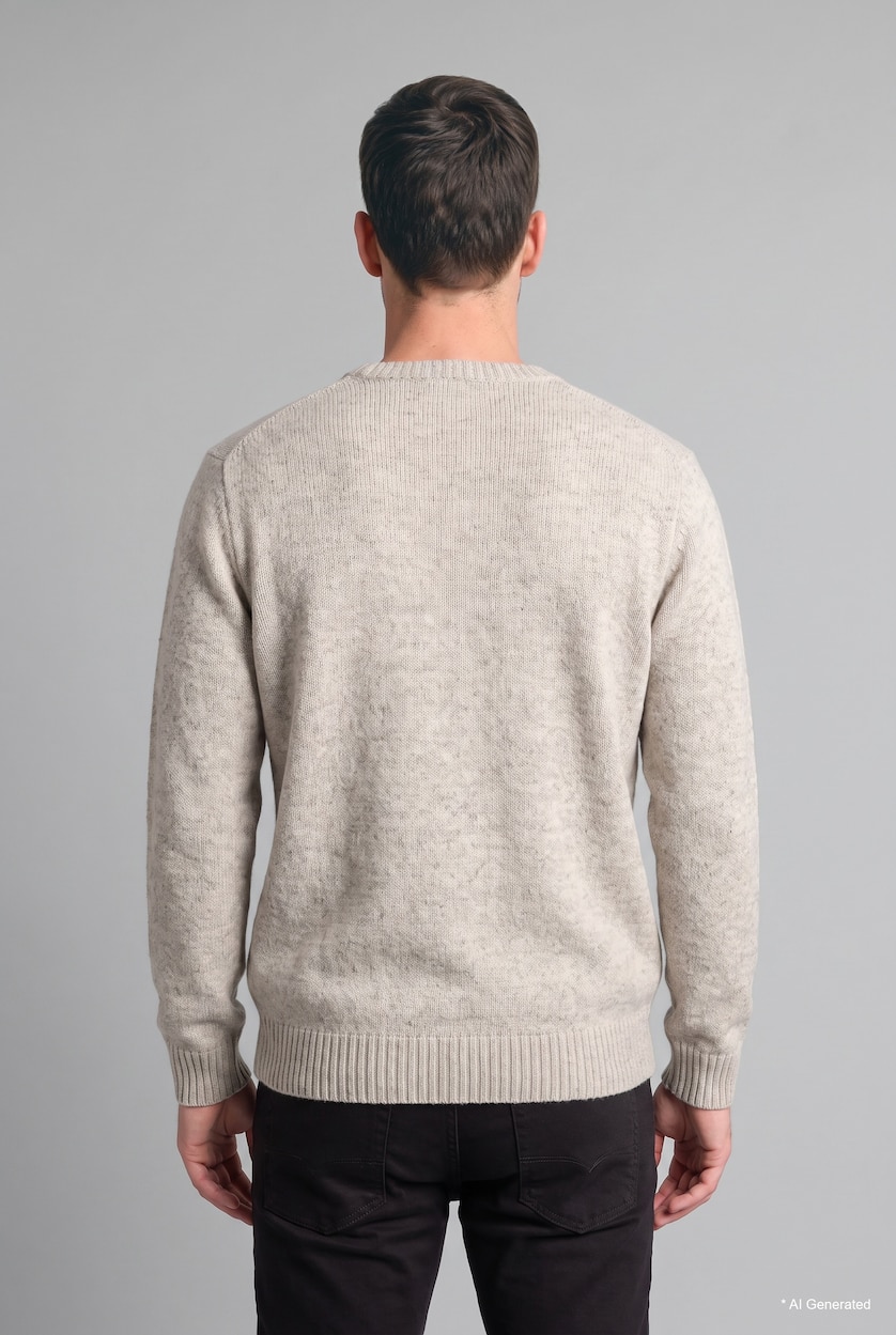 Men Sand Standard Fit Knitwear Pullover