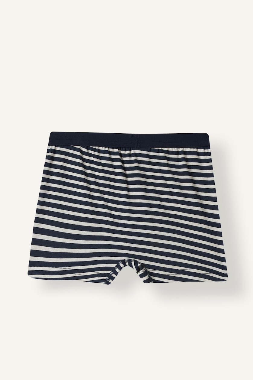 Erkek Çocuk - Genç Erkek Lacivert Çizgili Penye 3'lü Boxer Erkek Çocuk