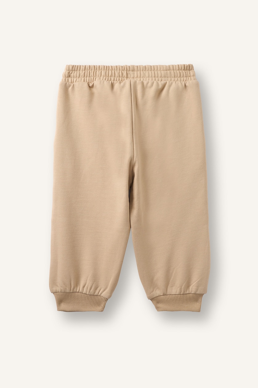 Erkek Bebek Bej Baskılı Jogger Pantolon Erkek Bebek