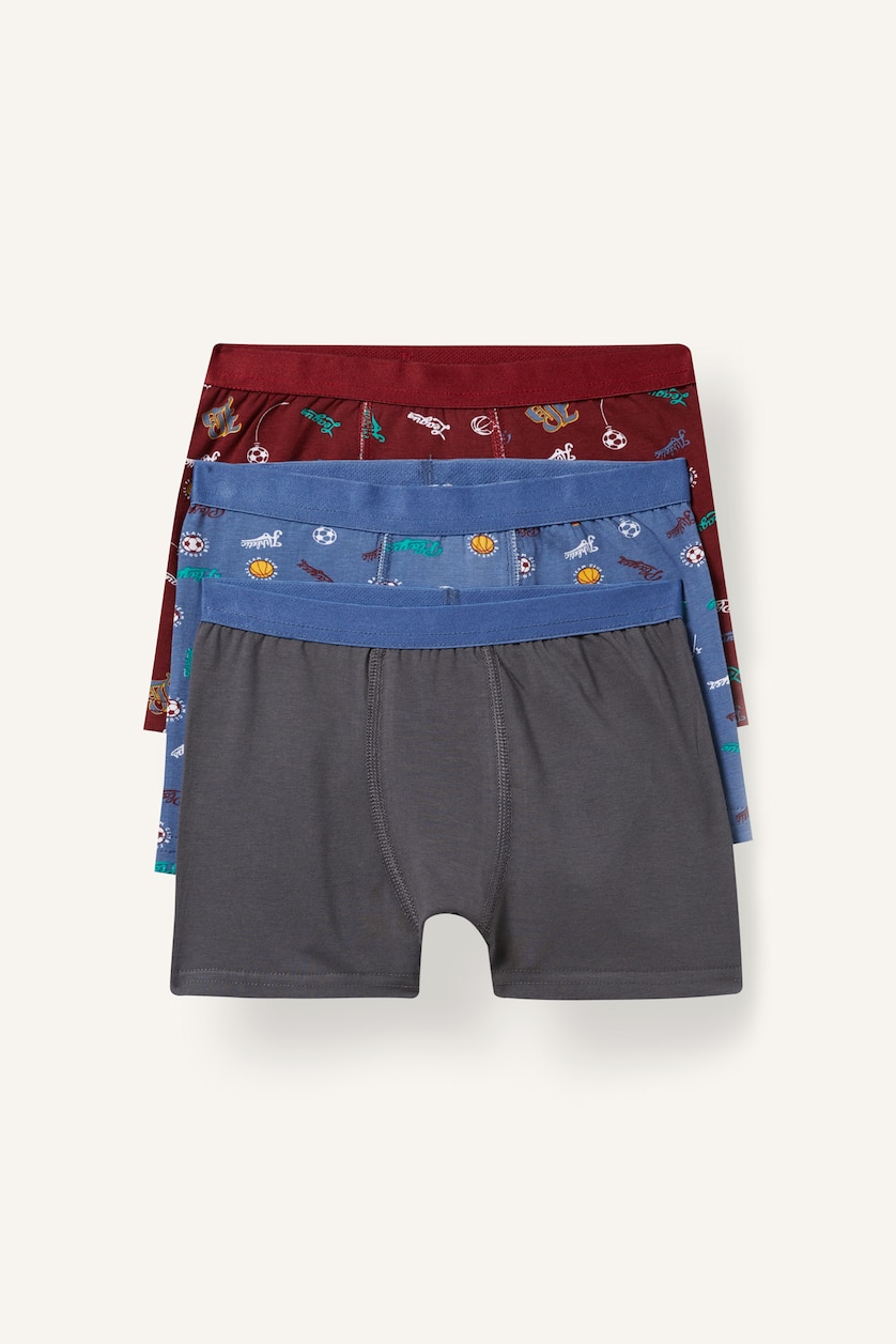 Young Boys - Teen Boys Bordeaux Boy 3 piece Printed Boxer