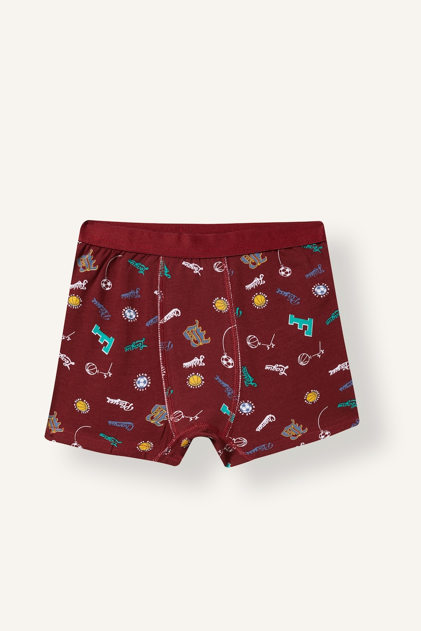 Young Boys - Teen Boys Bordeaux Boy 3 piece Printed Boxer