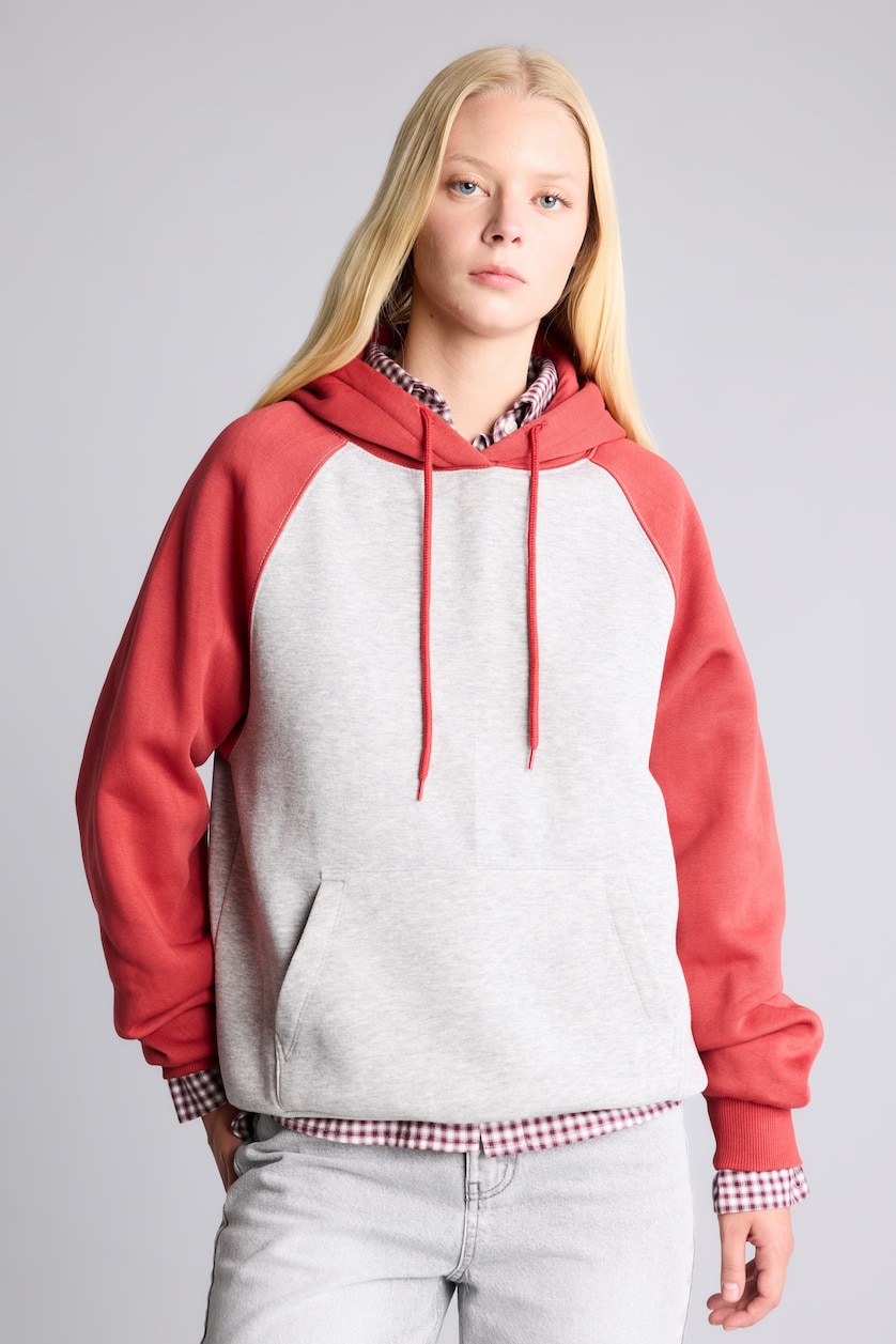 Women Red Oversize Fit Long Sleeve Sweatshirt