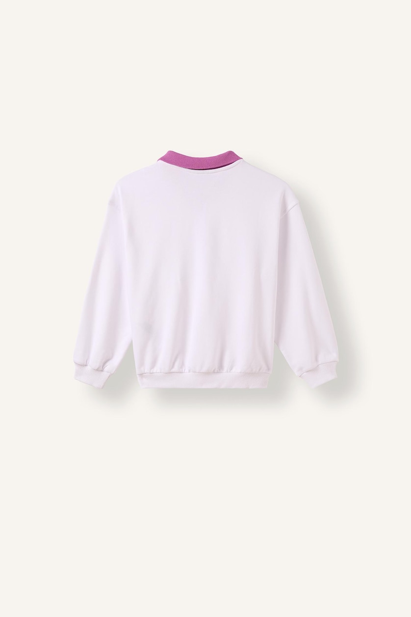 Girls & Teens White Girl Relax Fit Printed Sweatshirt