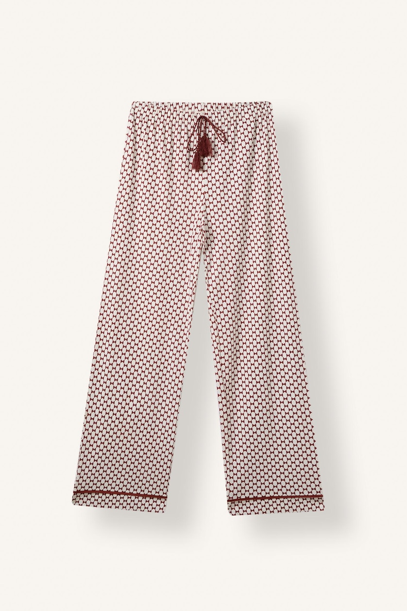 Kadın Açık Kahve Regular Fit Biyeli Pijama Takımı
