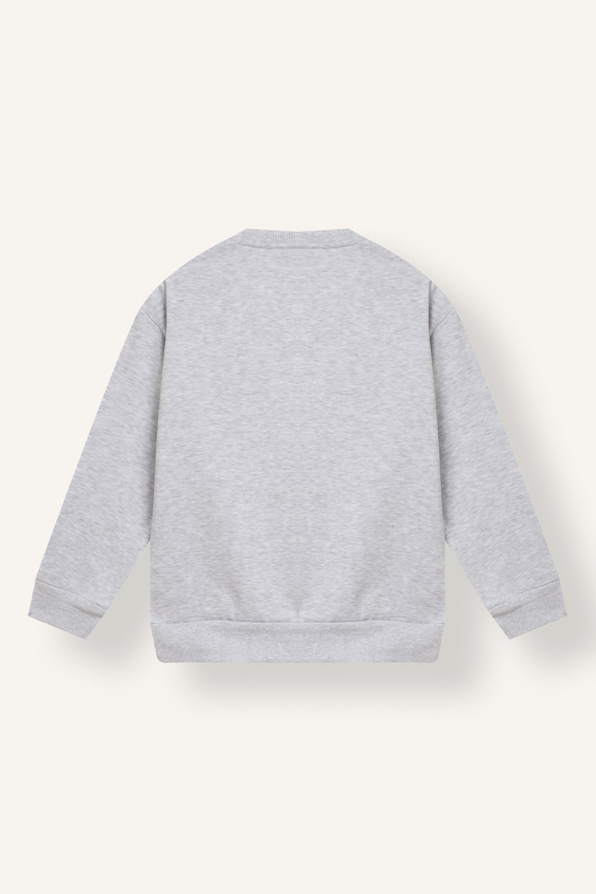 Young Boys - Teen Boys Light Grey Melange Man Regular Fit Dragon Ball Crew Neck Sweatshirt