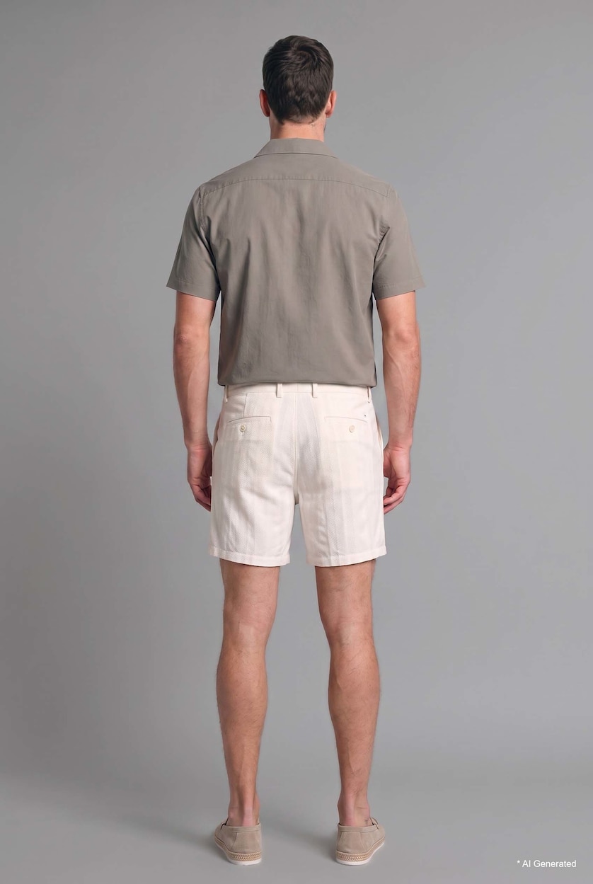 Man Ecru Relax Fit Shorts