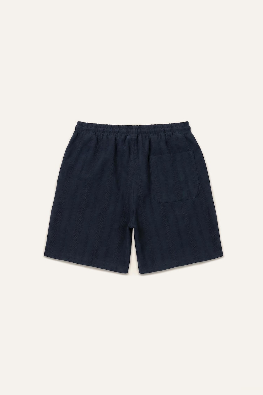 Erkek Lacivert %100 Pamuk Relaxed Fit Bermuda Şort