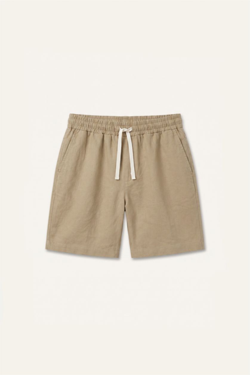 Erkek Bej Relaxed Fit Bermuda Şort